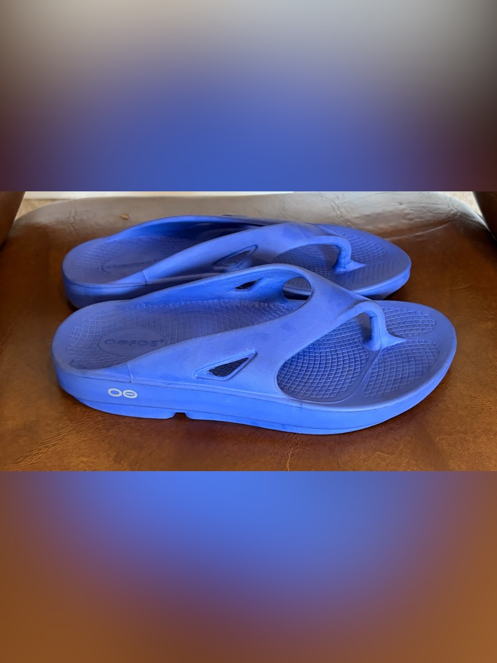 Oofos OOlala Thong Sandals Womens 10 Men’s 8 Blue Comfort Summer recover
